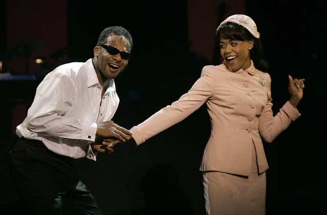 Nikki Renée Daniels and Brandon Victor Dixon in Ray Charles Live at the Pasadena Playhouse.