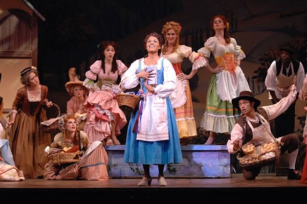 Nikki Renée Daniels as Belle in Beauty and the Beast at American Musical Theater of San Jose.