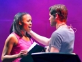 Nikki Renée Daniels and Jeremy Jordan performing at a reading of The Greenwood Tree.
