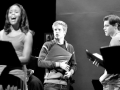 Nikki Renée Daniels, Hunter Ryan Herdlicka and Jeremy Jordan performing at a reading of The Greenwood Tree.